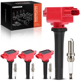 A-Premium (Red) Set of 8 Ignition Coil Pack and Iridium Spark Plugs Compatible with Toyota Yaris 2020 & Mazda 3 2012-2024, 6 2014-2017, 3 Sport, CX-3, CX-30, CX-5, CX-50, MX-5 Miata, 1.5L 2.0L 2.5L