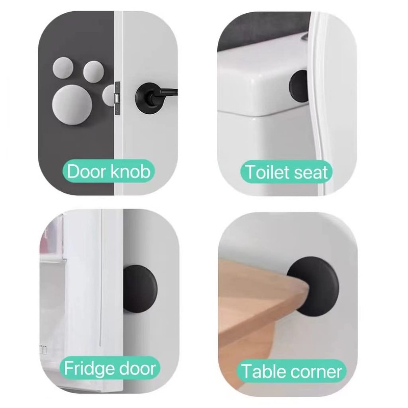 6Pcs 2'' Door Stoppers Wall Protector - Round Silicone Door