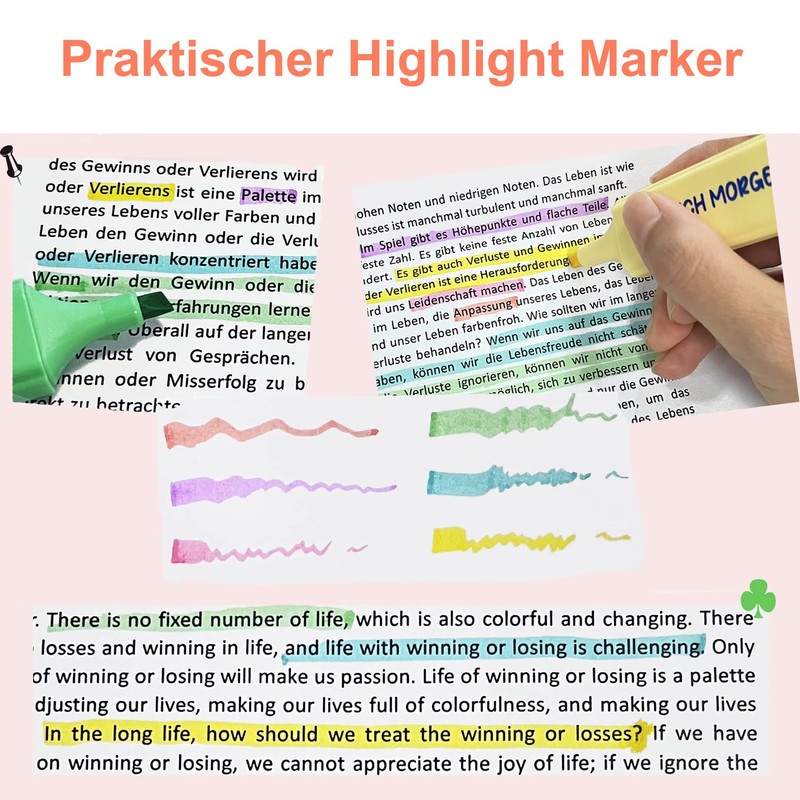 Funny Highlighters, 6 Pack Pastel Highlighters, Creative Gift for Friends,