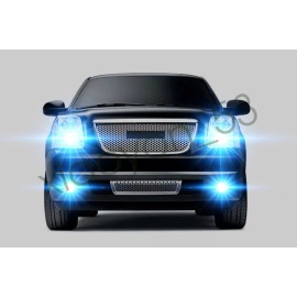 SHENKENUO For GMC Yukon XL 1500 2007-2014 - Ice Blue LED Headlight +Fog Light 4x Bulbs Kit