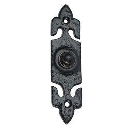 SKANDH Fleur Iron Doorbell Chime Push Button Antique Brass Powder Finish (5" X 1.2" Inches)
