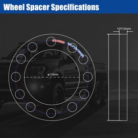 Jiiimiiin 4PCS 6x5.5 6x135 6x139.7 Wheel Spacers 108mm Hub Bore 1/2"(12mm), 6x5.5 6x135 6x139.7 Flat for Silverado 1500/Suburban 1500, Sierra 1500/Yukon 1500, Tacoma (6 Lug)/4-Runner