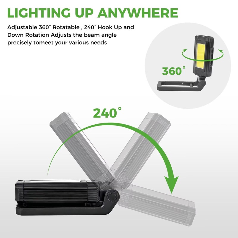10L0L Golf Cart LED Dome Light, 360° Rotatable Magnetic Rechargeable