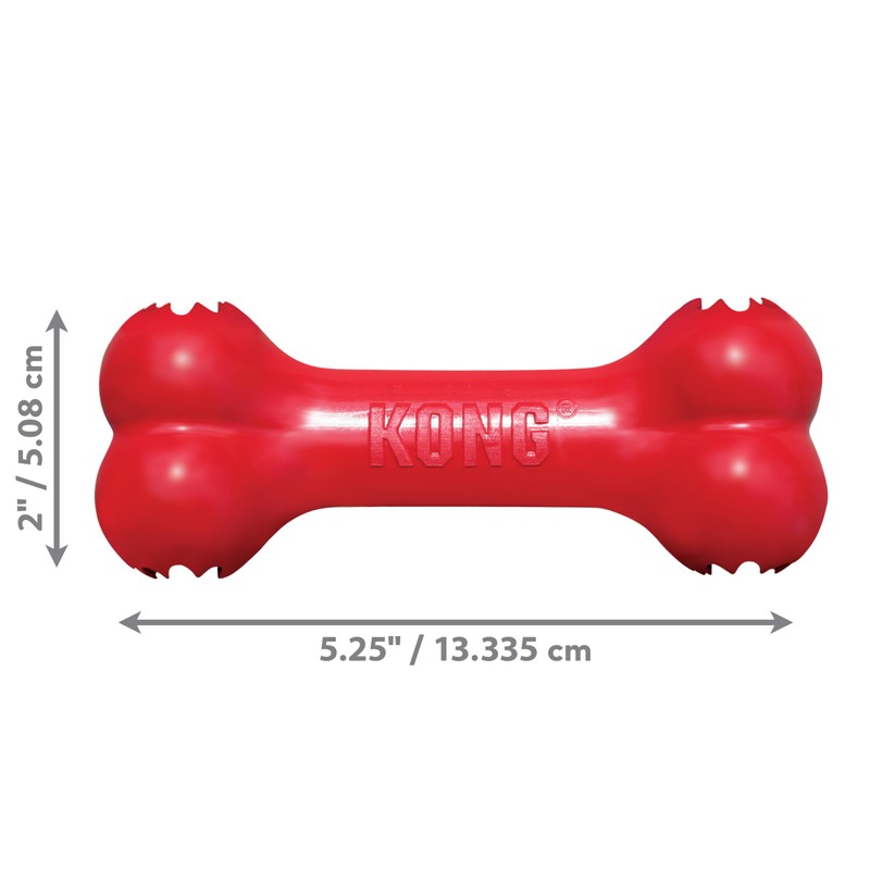 KONG Goodie Bone - Classic Durable Natural Rubber Dog Bone,
