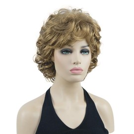 Lydell Short Soft Super Curly Wig Layered Natural Movement Synthetic Women Cosplay Wigs Golden