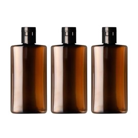 Natural Cosmetics Laboratory PET Bottle, Oval One-Touch Cap, Brown, 1.7 fl oz (50 ml), Set of 3