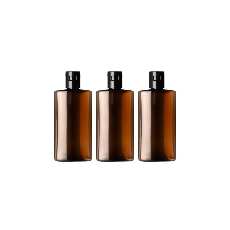 Natural Cosmetics Laboratory PET Bottle, Oval One-Touch Cap, Brown, 1.7