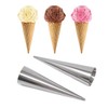 Honbay 6PCS Stainless Steel Cream Roll Horn Forms Croissant Cones
