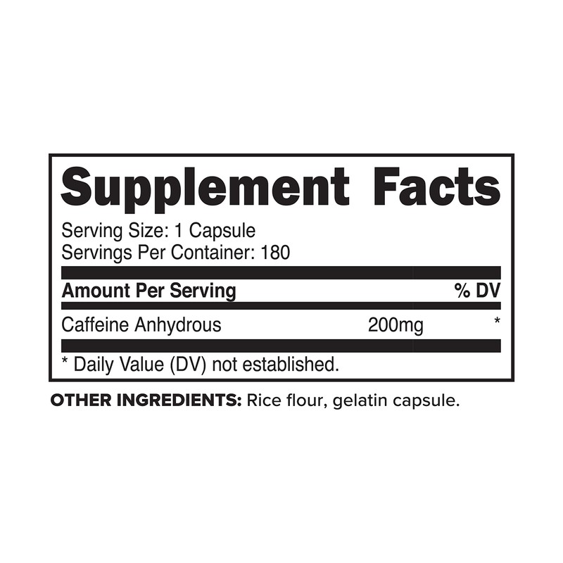 Primaforce Caffeine Pills 200mg, 180 Capsules