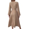 LalaLin Women's Long Sleeve Maxi Dress V-Neck Twist Waist Wedding