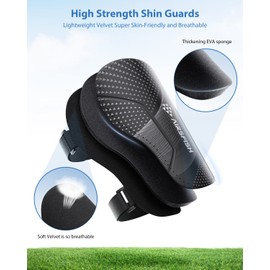 Shin Guards Soccer Kids Youth, CE Certified Airsfish Shin Guard Protection Gear for 2-18 Years Old Boys Girls Teenagers High Impact Resistant Breathable Comfortable (Black XX-Small)