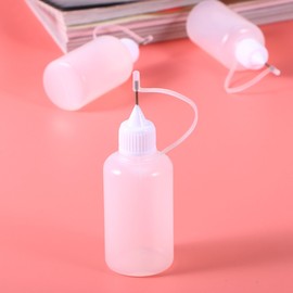 ROSENICE Needle Bottle 10 Pieces 30 ml Needle Tip Glue Bottle Applicator DIY Quilling Tool Precision Bottle (White)