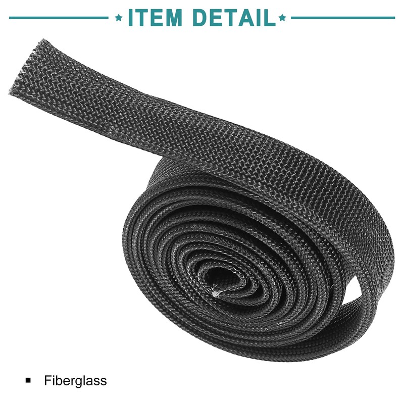 ACROPIX 1/2 Inch Universal Heat Wire Shield Sleeve Black -