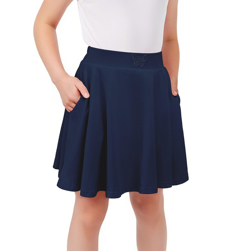 Ekfewou - Faldas deportivas para niñas pequeñas, con bolsillos, Azul