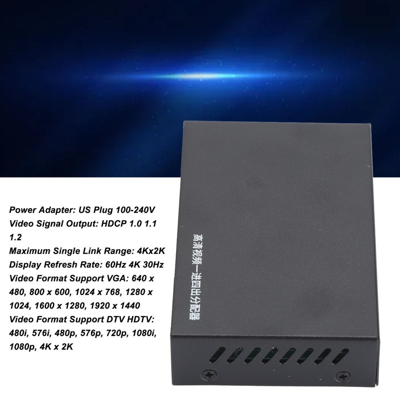 HD Multimedia Interface Splitter 1 in 4 Out 1x4 HD