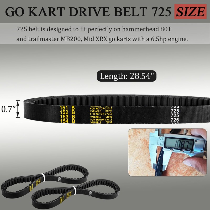 HOOTO Go Kart Belt 725, 725 Belt for 30 Series