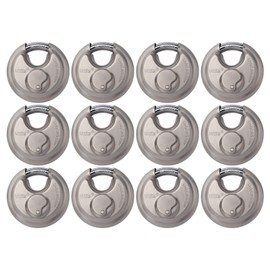Unity Lock 2 3/4" 70mm Stainless Steel Discus Lock for Self Storage Unit Van Trailer Container, Multi Purpose Premium Manager Lock Same Keyed Alike 12 Pack