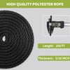 5/16 Inch × 250 FT Black Polyester Solid Braid Rope