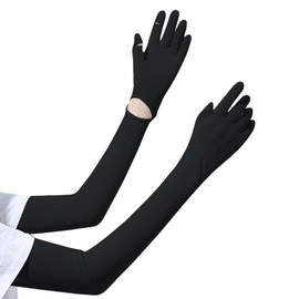 Yogwoo Arm Cover, Ice Silk, Non-Slip, Cooling Sensation to -3°C, UV Protection, UPF 50+, Sweat Absorbent, Quick Drying, Cool, Stretchy, Full Coverage to Your Fingertips, Breathable, Sports, One Size