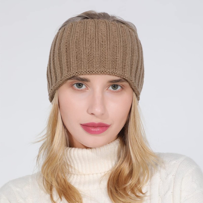 axy HBW5 Winter Headband Women's Knitted Headband Beige