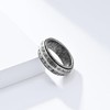 Rotating titanium steel ring with text for men to relieve