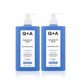 Q+A Salicylic Acid Smoothing Body Lotion Duo 2 x 250ml | Watermelon and Agave-Scented Moisturiser, Body Butter Alternative, Smooths Bumps, Blemishes and Uneven Texture