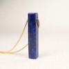 COAI Stainless Steel Box Chain Sodalite Blue Stone Necklace for