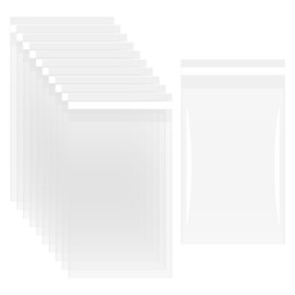 HARFINGTON 300pcs Self Sealing Cello Bags, 7.1x10.6-inch Clear Resealable Self Adhesive Bags for Cookie Bakery Clothes Packaging