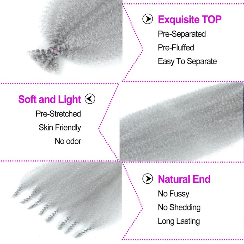 24Inch Afro Twist Hair 6Packs Springy Afro Twist Hair Afro