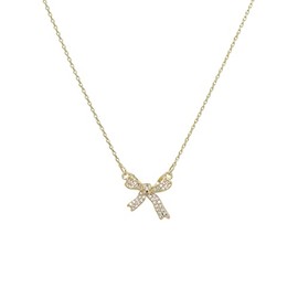 CJIAYUJEW Bow Necklace for Women Gold Silver Bow Necklace Fashion Bow Pendant Necklace Bow Necklace Jewelry Gift for Women (Gold)