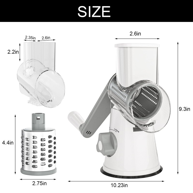 Cambom 5 in 1 Rotary Cheese Grater Hand Crank Cheese