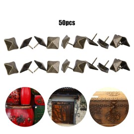 Pack of 50 Upholstery Pins Door Nail Retro Nail Pens Kit Cyan Bronze Iron Decorative Furniture Hardware Tacks Accessories (19 x 20 mm)