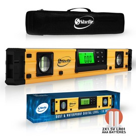 Shefio 18-Inch Digital Magnetic Level- IP54 Dust and Waterproof Electronic Smart Tool