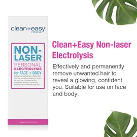 Clean + Easy Electrolysis Machine for Permanent Hair Removal - Non-Laser, Painless Electrolysis Hair Removal for Face & Body, At-Home Remover Device