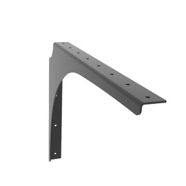 Iron Supports Universal Heavy-Duty Commercial Bracket - Industrial Support Brackets - Steel Mounting Bracket for Shelves, Vanities, Buffets, Desks (Matte Black - 12" Deep x 8" High, Left Hand)