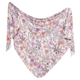 Large Premium Knit Baby Swaddle Receiving Blanket Flora by Copper Pearl