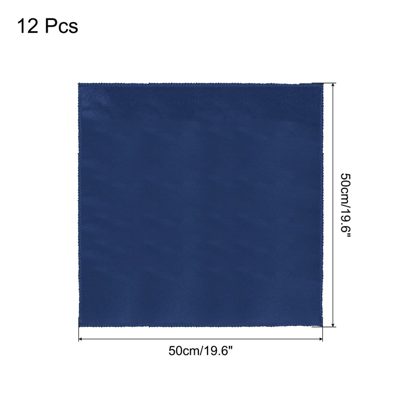 sourcing map 12pcs Cloth Napkins Navy Blue Satin Table Napkins