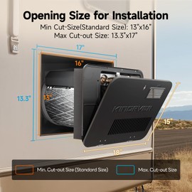 KINGRVER 15 x 18 Inches Black RV Water Heaters Door - This Only for KINGRVER RV Water Heaters without Door, Water Heater not Included, Galvanized Steel