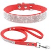Rhinestone Dog Collar, Cute Dazzling Sparkling Soft Velvet Leather Dog
