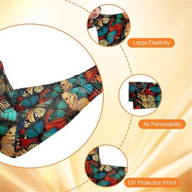 Colorful Pattern of Butterflies Gardening Cooling Arm Sleeves for Women Men, UV Protection Cooling Arm Cover for Outdoor Sport Travel - M