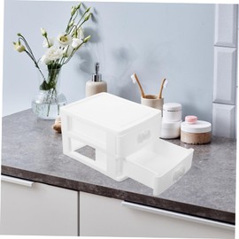 WOONEKY Desktop Storage Drawer Box Multi-Function Organizer for Cosmetics Stationery Two Storage Case for Bedroom Bathroom Office Stylish Practical Design