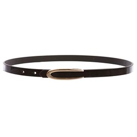 beltiscool 1/2" Skinny Faux Leather Fashion Belt, black(patent) | M - 35"
