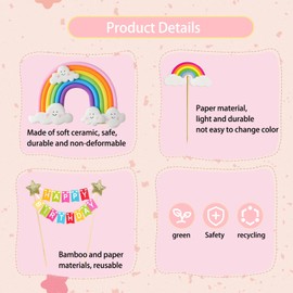 26 Stück Regenbogen Tortendeko Tortendeko Mädchen,Wiederverwendbar,Personalisierte Regenbogenmuster mit Flaggen und Steckplätzen,Jungen und Mädchen Hochzeiten,Geburtstag,Baby Party Zubehör