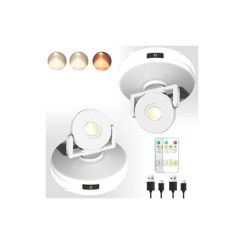 Wireless LED Spotlight 2 Pack, Rechargeable Uplights Battery Powered Picture