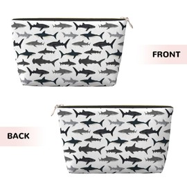 Sharks Nautical Boys Travel Toiletry Bag for Women and Men, Water-Resistant Purse Zipper Makeup Cosmetic Pouch Bag Travel Organizer Wash Bag for Accessories,Toiletries