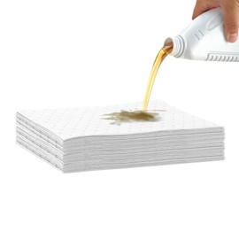 30 Pcs Oil Absorbent Pads, 25 x33cm Oil Spill Mat, Spill Control Sheets,Absorb Fuel, Petrol, HVO, Hydraulic,Rapid Absorption for Home Garage Basement Restaurant and Kitchen