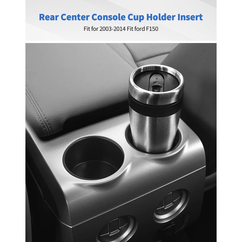 2PCS Rear Center Console Cup Holder Insert Fit for 2003-2014