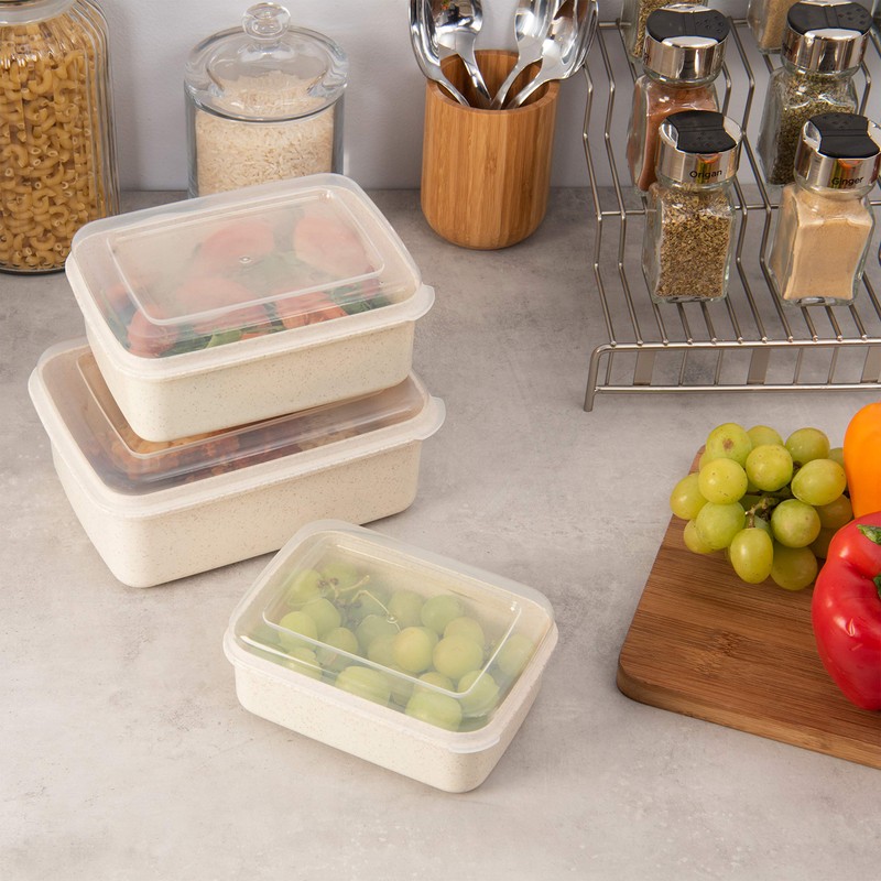 Simplify 6 Piece Set Eco Wheat Plastic Food Storage Containers