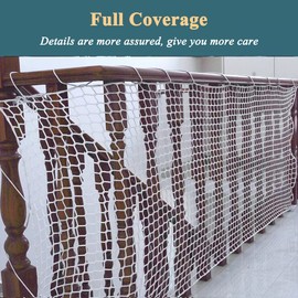 Safety Netting for Bunk Bed, Children Baby Banister Pet Stairs Protection Net, Outdoor Knotless Fence Sports Netting, Golf Backstop Net(Size:0.5Mx1M(1.64FTx3.28FT),Color:White)