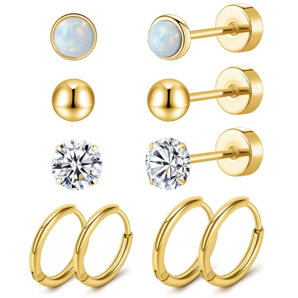 MJust Titanium Earrings for Sensitive Ears 20G Titanium Stud Earrings